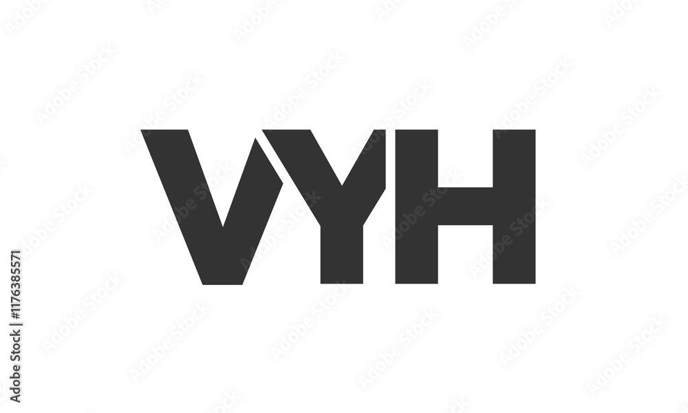 Fototapete VYH logo design template with strong and modern bold text. Initial based vector logotype featuring simple and minimal typography. Trendy company identity.