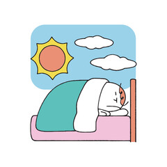 朝に寝ている人