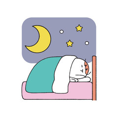 夜に寝ている人