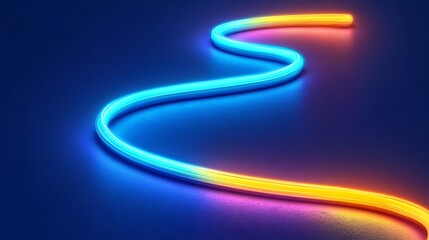Abstract glowing neon light forms a vibrant curve