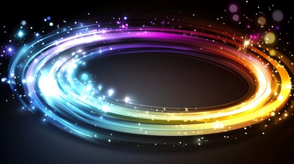 Obraz premium Abstract Colorful Swirling Light Oval Design