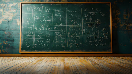 Fototapeta premium Classroom blackboard with mathematical formulas