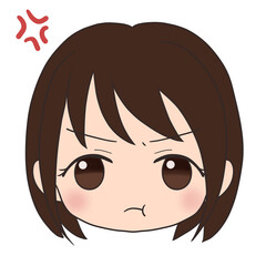 怒る女の子の顔