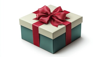 A beautifully wrapped gift box with a red ribbon and bow, symbolizing celebration and surprise.