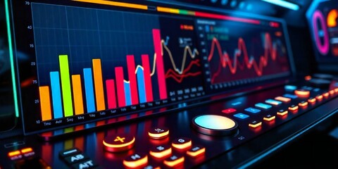 Futuristic Data Visualization Dashboard - Generated By AI