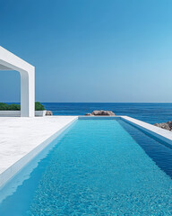Fototapeta premium modern luxury summer villa with infinity pool