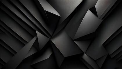 Obraz premium Abstract Black Geometric Shapes Background - Dark aesthetics