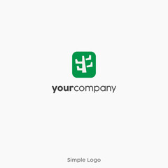 company logo eco green flat simple