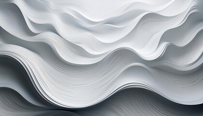 Obraz premium Abstract White Wave Pattern Background - Minimalism
