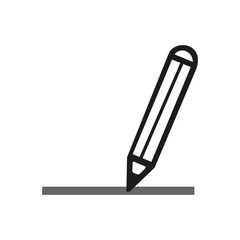 pencil icon in black flat glyph, filled style isolated on white background