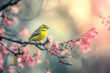 Obraz premium Siskin Carduelis spinus - adult male in early spring 