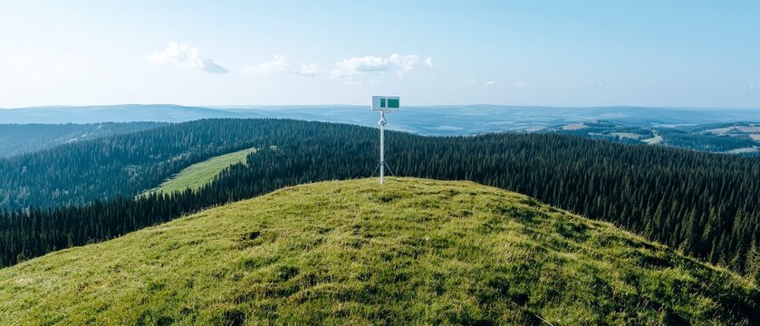 Remote Sensing Equipment on Hilltop  Environmental Monitoring  Nature Research - Powered by Adobe