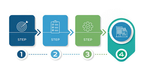 An Informative Infographic Template Featuring Four Steps for Clear Communication