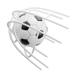 Soccer Goal: Dynamic 3D Render of a Soccer Ball Entering a Goal