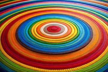 Vibrant Concentric Circles Abstract Studio Photography - Colorful Geometric Design