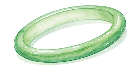 Gentle Light Green Watercolor Stain in Ring Shape for Creative Projects