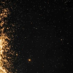 Obraz premium Sparkling Night Sky Golden Starry Background Cosmic Dust Galaxy Space Astronomy Cele
