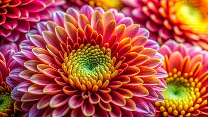 Vibrant Floral Wall Macro Photography: Close-up of Colorful Petals and Delicate Textures