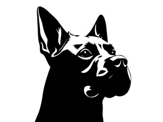 Dog and Bulldog head silhouette   