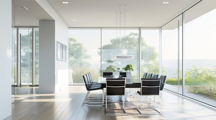 Interior of dining room, dinning table