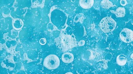 Soft and translucent water bubbles scattered on a vibrant blue backdrop, forming a refreshing and clean visual perfect for nature themes
