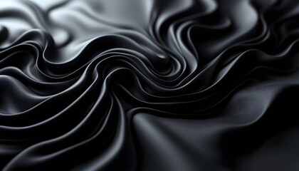 Obraz premium Abstract Black Silk Drapery: A Study in Smooth, Dark Elegance