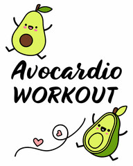 Avocardio Workout typography t shirt design