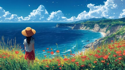 background,plant,girl,in futher coastline,more detailed,cartoon,illustration --ar 16:9 --stylize 1000 --v 6.1 Job ID: ac9e91dc-b1df-486f-8ade-d0ed2e755951