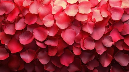 Obraz premium Beautiful Horizontal Panorama of Red and Pink Petals with Rich Texture Creating an Appealing and Stunning Visual Experience for Nature Lovers
