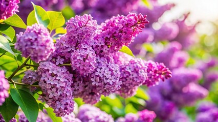 Vibrant Lilac Bush PNG: Isolated & White Background Stock Photo