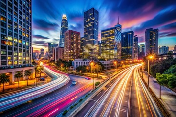 Vibrant Long Exposure Cityscape - American Night Lights