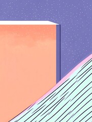 Whimsical Pastel Illustration: Abstract Geometric Shapes Gently Intertwine. AI Generated