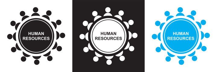 Human resources icon . Containing employee, work, organization structure, cycle economy, hr, business, industry,  concept icon.  isolated on white and black background. vector illustration. EPS 10