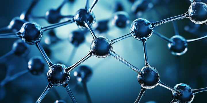 3D nanotechnology fullerene texture cyberspace. Nano fiber chemical modern material design. Atom molecule macro structure layer superconductor development  illustration