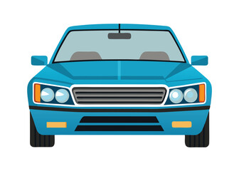 Car front view flat illustration on white background

