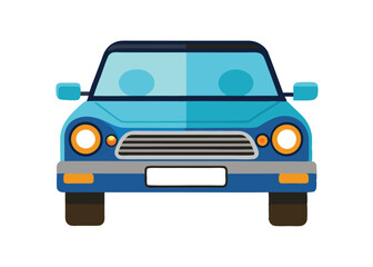Car front view flat illustration on white background

