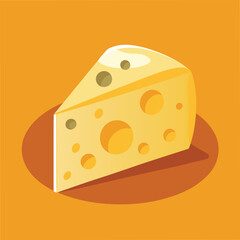 Cheese Food Vector Illustration - Dairy Product Design with Gourmet Appeal