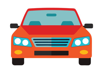 Car front view flat illustration on white background

