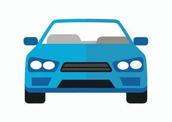 Obraz premium Car front view flat illustration on white background