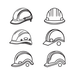 Fototapeta premium Helmets icon collection on white background