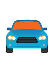 Car front view flat illustration on white background

