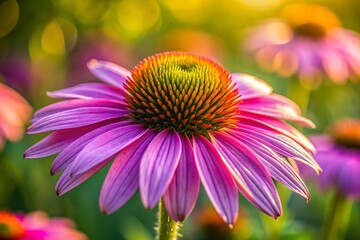 Obraz premium Vibrant Purple Coneflower Blooming in Summer Meadow - Candid Photography