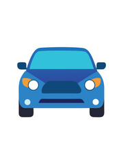 Car front view flat illustration on white background

