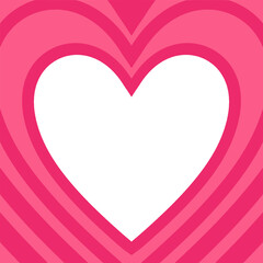 Valentine square frame. Heart patterns on pink frame. Valentines greeting card