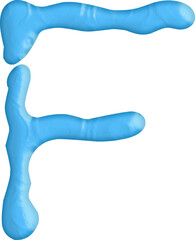 3D Water liquid alphabet letter