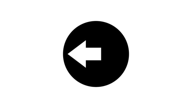 Left arrow animation. Logo arrow icon concept motion. 4k video footage.
