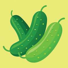 Crisp Green Cucumber Food Vector Art for Healthy Cuisine Design