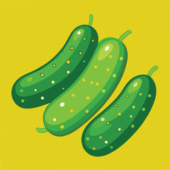 Crisp Green Cucumber Food Vector Art for Healthy Cuisine Design
