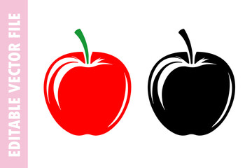 red and black apples, apple vector design illustration