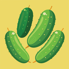Crisp Green Cucumber Food Vector Art for Healthy Cuisine Design
